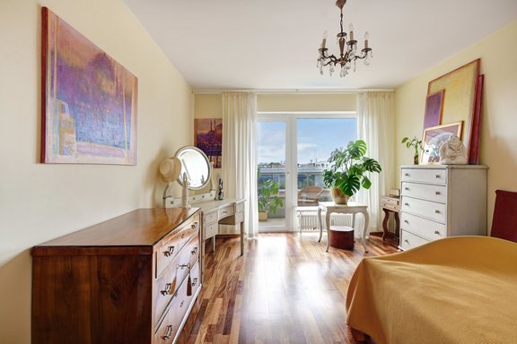 Schlafzimmer mit Skyline