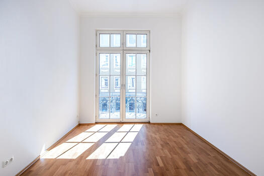 Bright bedroom with balcony