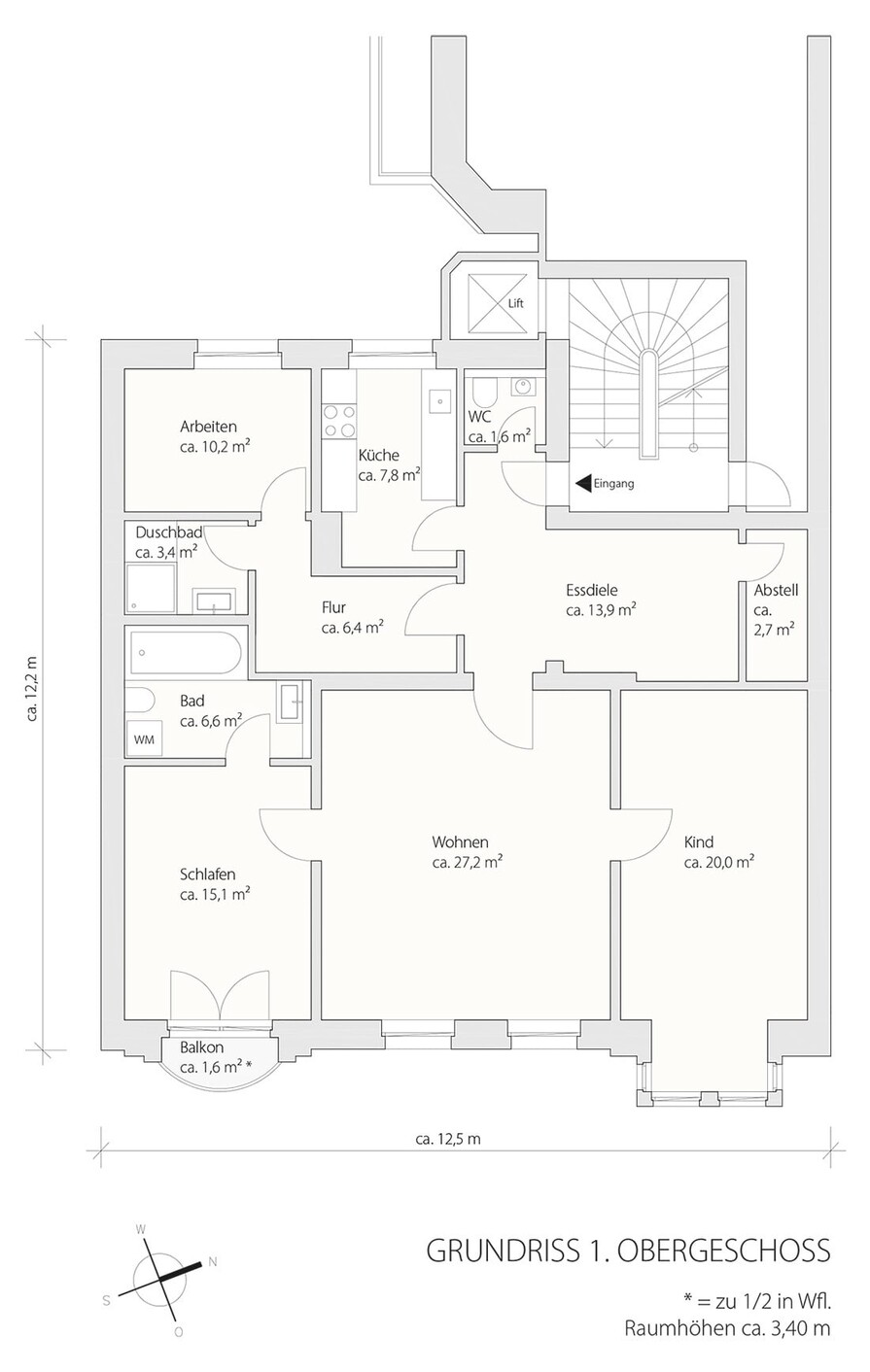 Grundriss 1 Obergeschoss