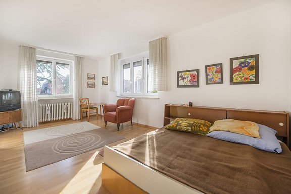 Bright bedroom on the upper floor