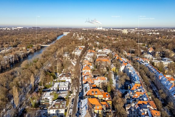 Toplage zwischen Isar und Herzogpark