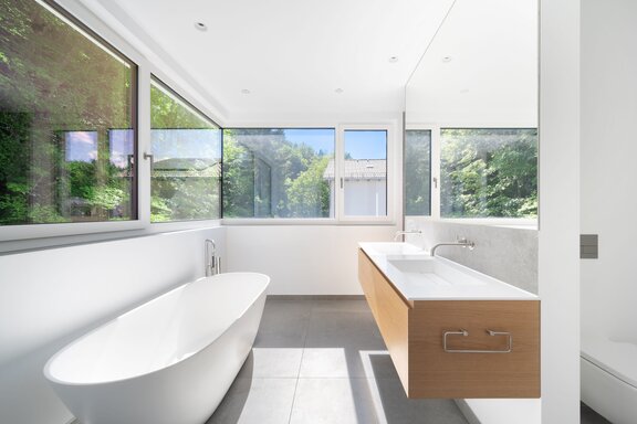 A Bright and Airy Master Bathroom