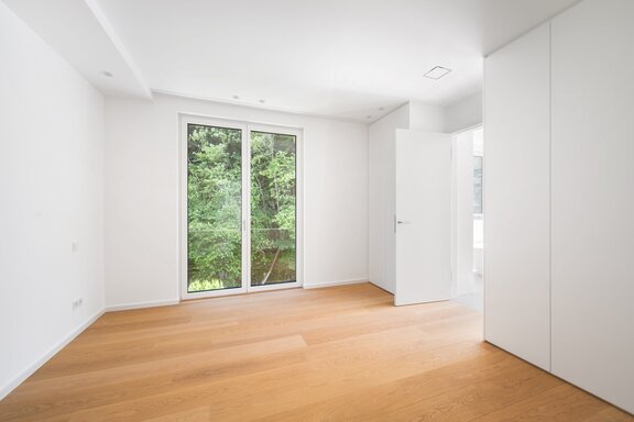 Master bedroom with a view of the countryside