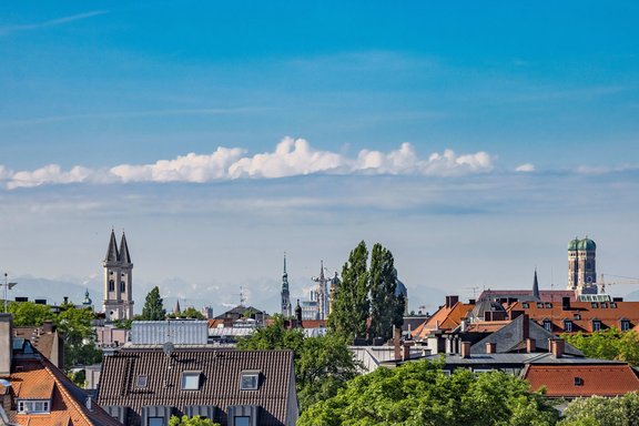 Blick bis zu den Alpen