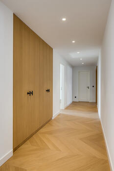 Hallway with custom fixtures