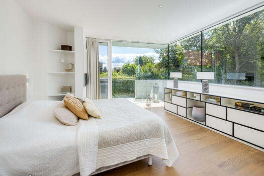 Master bedroom with view