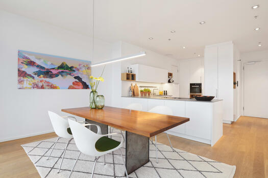 Modern dining and cooking area