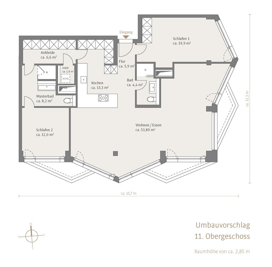 Umbauvorschlag 11. Obergeschoss