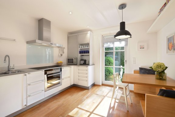 Wohnküche mit Gartenzugang