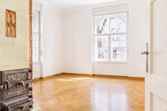 Art Nouveau details define the living space