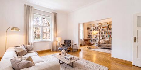 Gorgeous Art Nouveau-style apartment with converted basement and garden