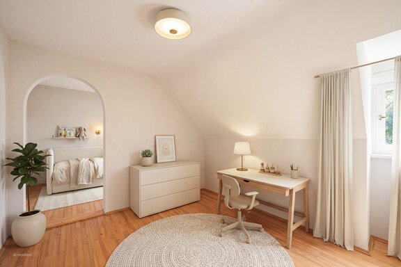 A particularly cozy attic apartment (virtually furnished)