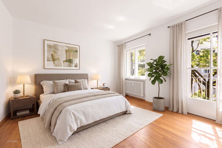 Fünf mögliche Schlafzimmer (virtuell möbliert)