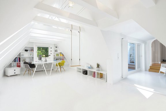 Attic studio room in the annex