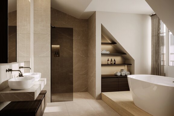 Modernes Badezimmer mit höchstem Komfort (visualisiert)