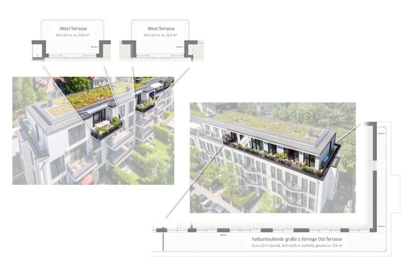 Großzügige Terrassenflächen