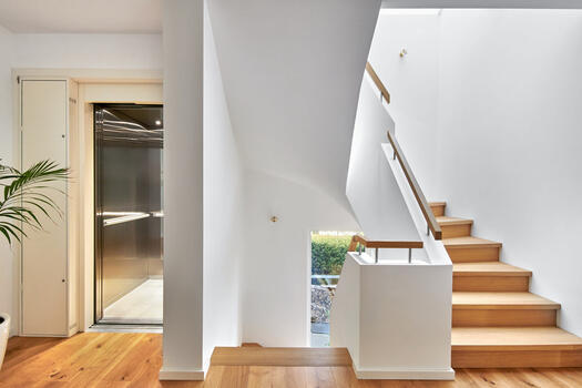 An elevator across all floors ensures comfort