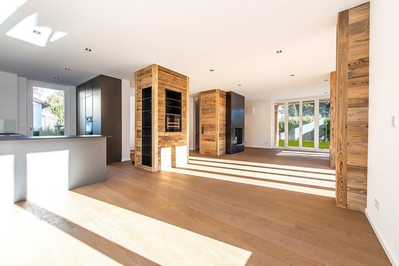 Open designed fitted kitchen