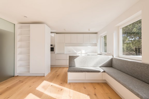 Sunny living / dining area