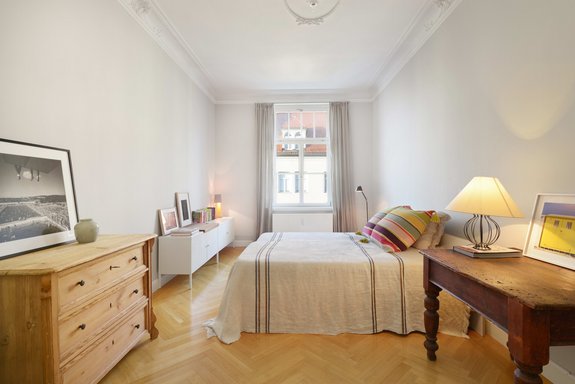 Eines von zwei möglichen Schlafzimmer