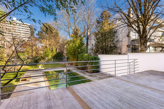 Spacious wooden terrace