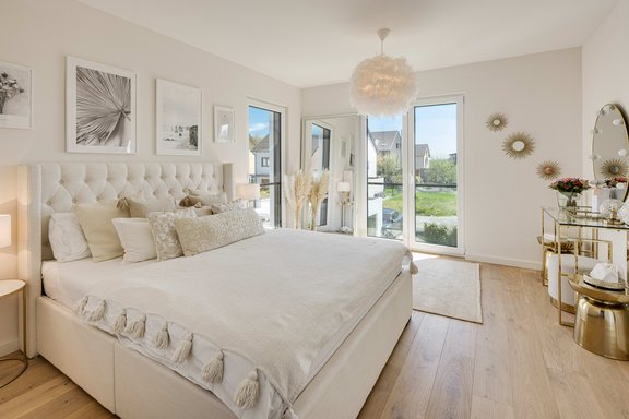 A bright children's room or guest room