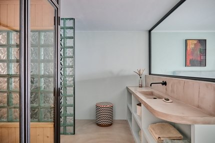 Badezimmer mit Sauna