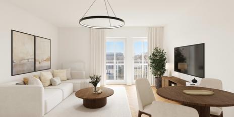 Ideally designed 4-room apartment with balconies and views of the Pinakothek museums