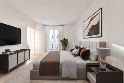 Schlafzimmer mit Ensuite-Bad (visualisiert)