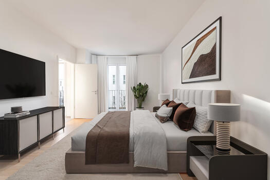 Schlafzimmer mit Ensuite-Bad (visualisiert)