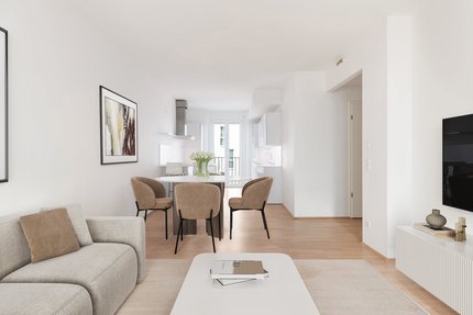 Wohn-/Essbereich mit Küche (visualisiert)