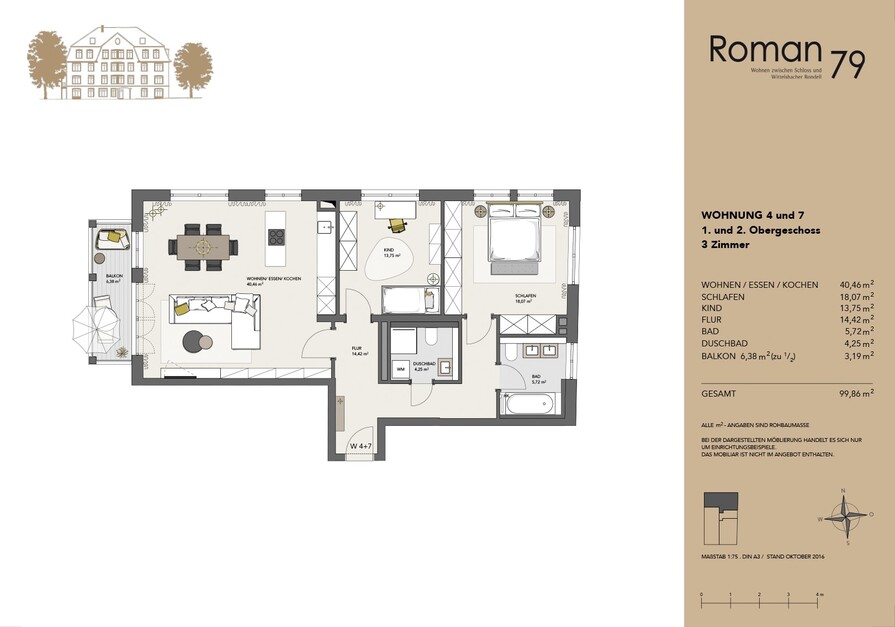 Grundriss Wohnung 4 und 7