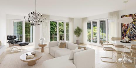 Wohnen direkt am Park: Lichterfüllte 5-Zimmer-Wohnung mit vier Balkonen