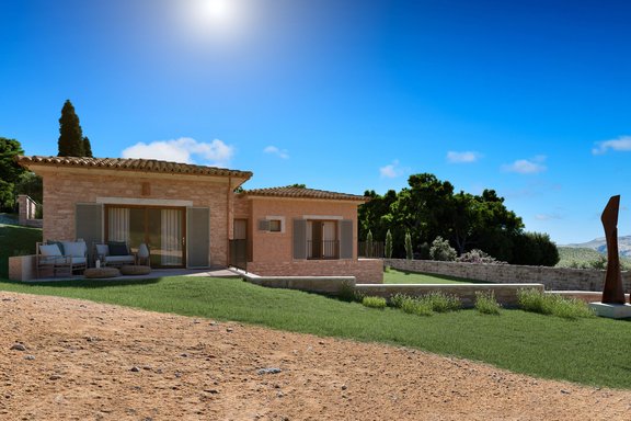 Grundstück umgeben von Natur - Visualisierung