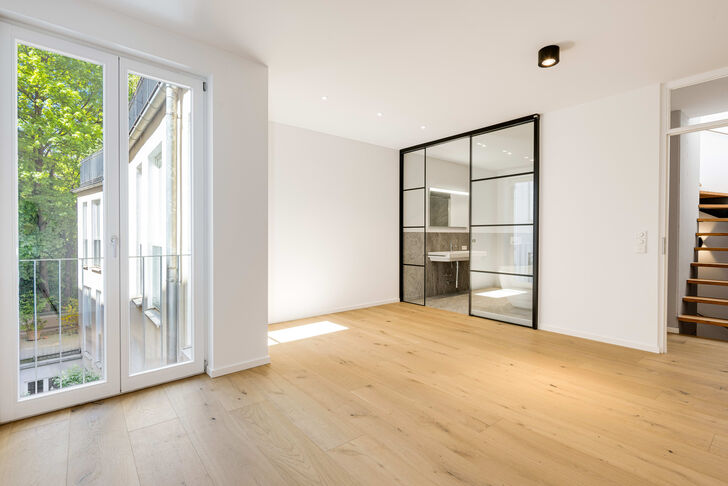 Master bedroom with bathroom