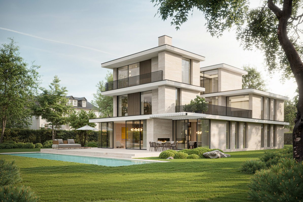 Villa mit Pool (Visualisierung)