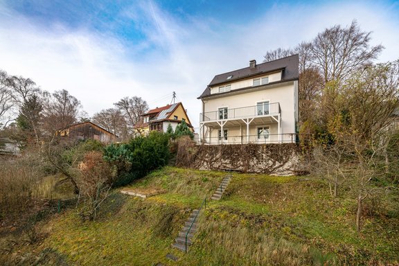 Terraced south-facing garden