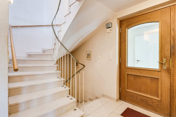 Bright natural stone staircase