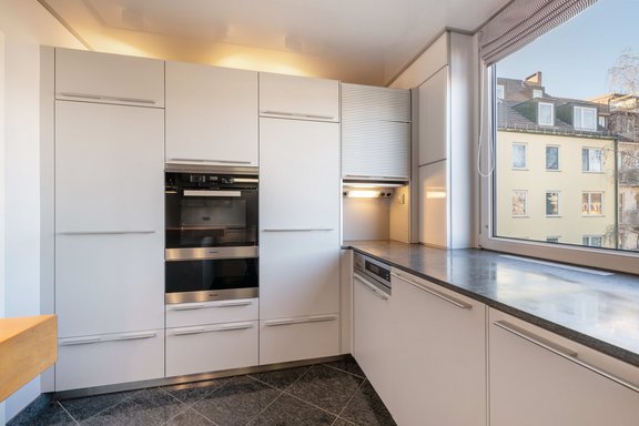 Bulthaup kitchen with tall cabinets