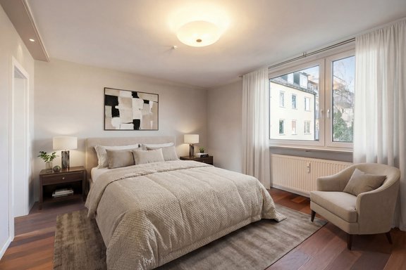 Bedroom (virtually furnished)