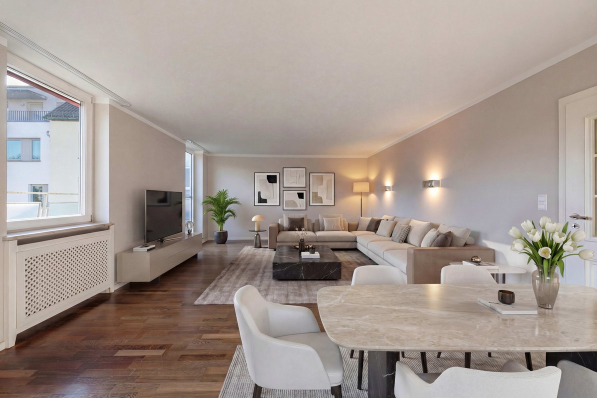 Living/dining area (virtually furnished)