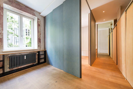 Blick Richtung Arbeits- und Schlafzimmer