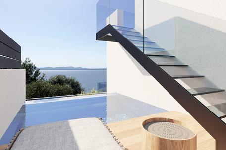 Moderne Neubauvilla in ruhiger Lage mit Meerblick, Pool und Outdoor Jacuzzi