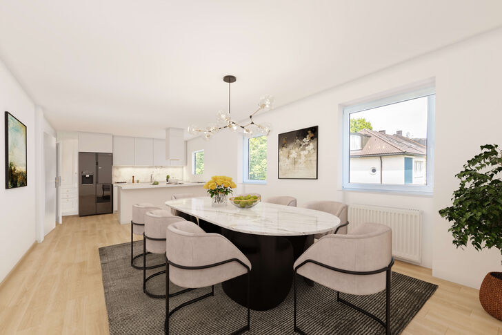 Perfekt gegliederter Grundriss (Visualisierung)