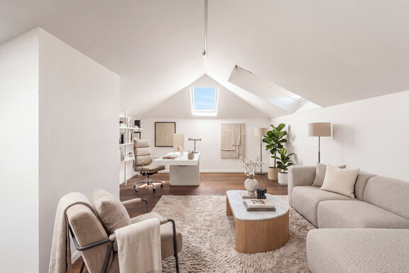 Spacious attic studio (virtually furnished)