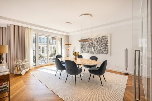Timeless elegance makes the dining area the perfect setting for entertaining