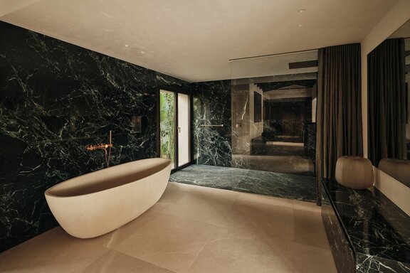 Private Spa Made of Natural Stone and Light