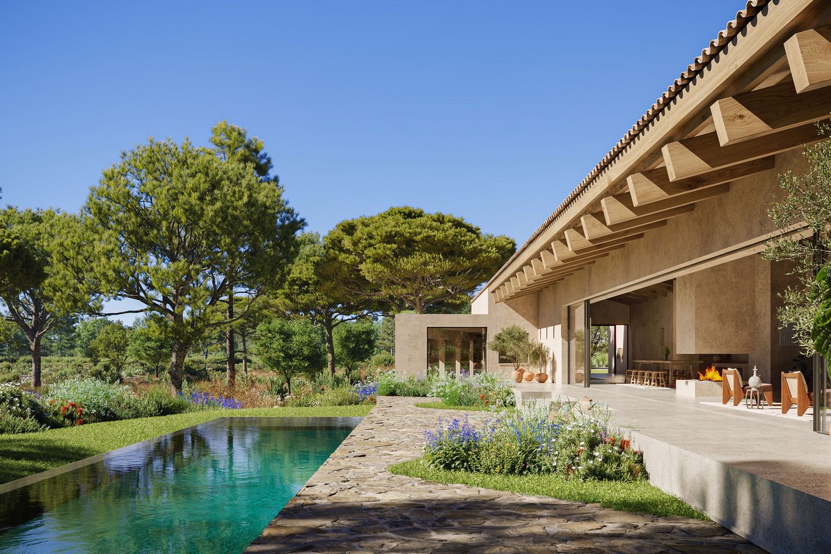 Minimalistisch-elegante Residenz mit Pool