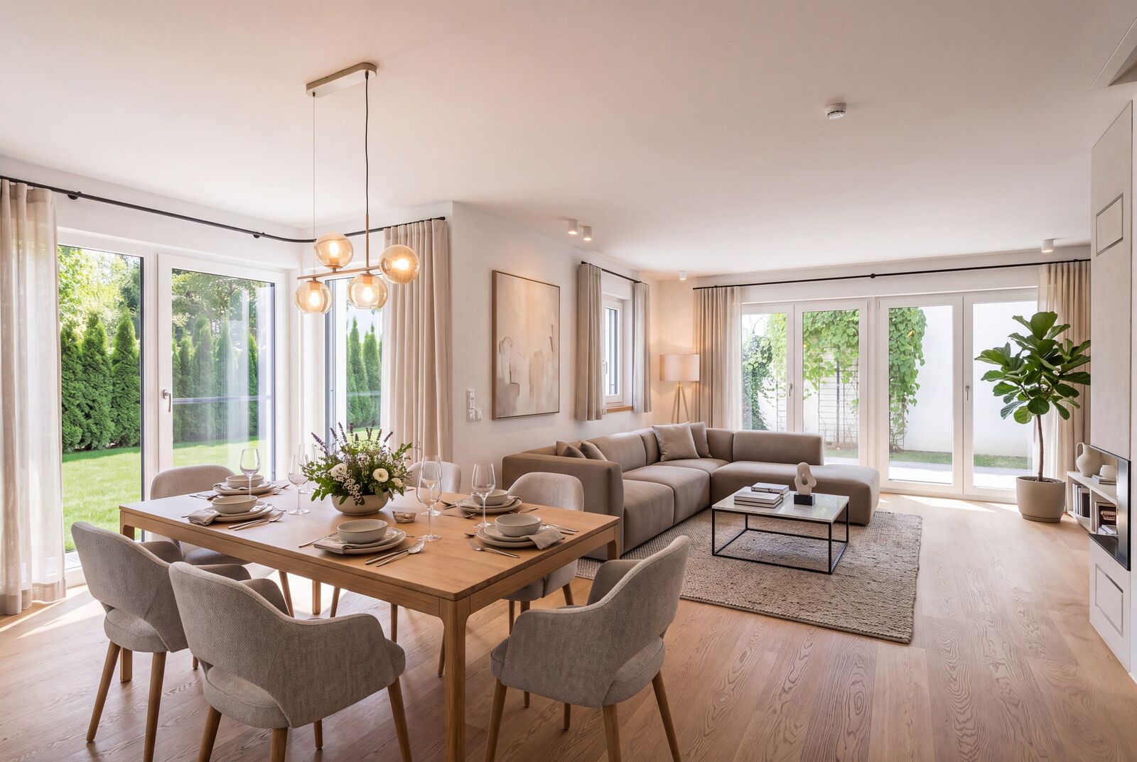 Spacious living/dining area (virtually furnished)