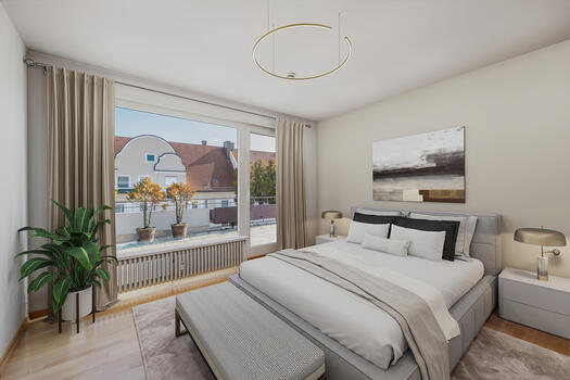 Geräumiges Schlafzimmer (virtuell möbliert)